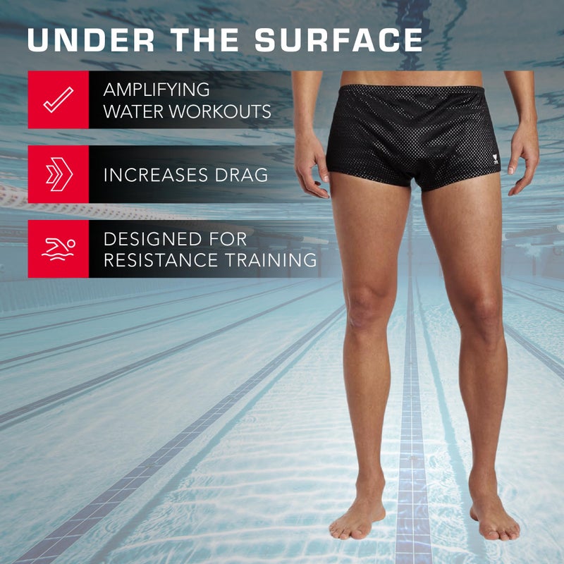 TYR Men's Poly Mesh Trainer Swim Suit (Black, 34) - Image 3